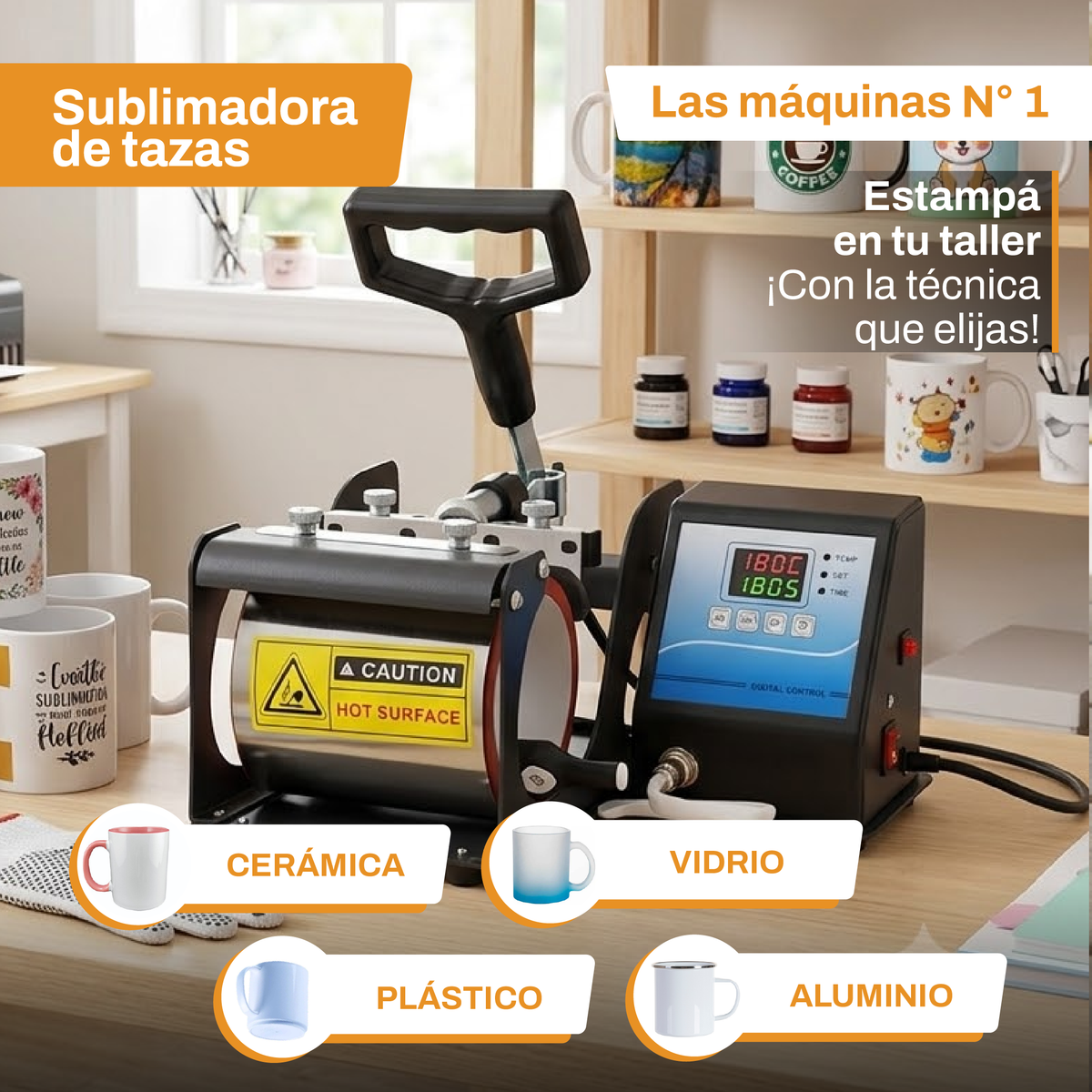 Máquina Estampadora de Tazas 8 en 1 - Inker