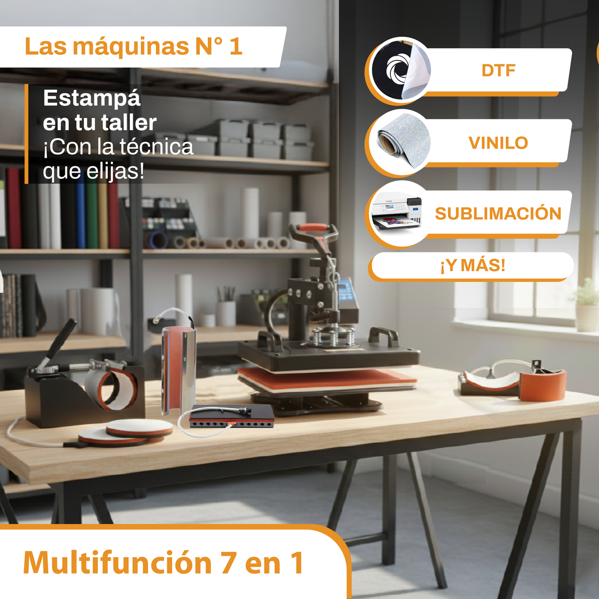 Maquina Estampadora Multifuncion 7 en 1 - Inker
