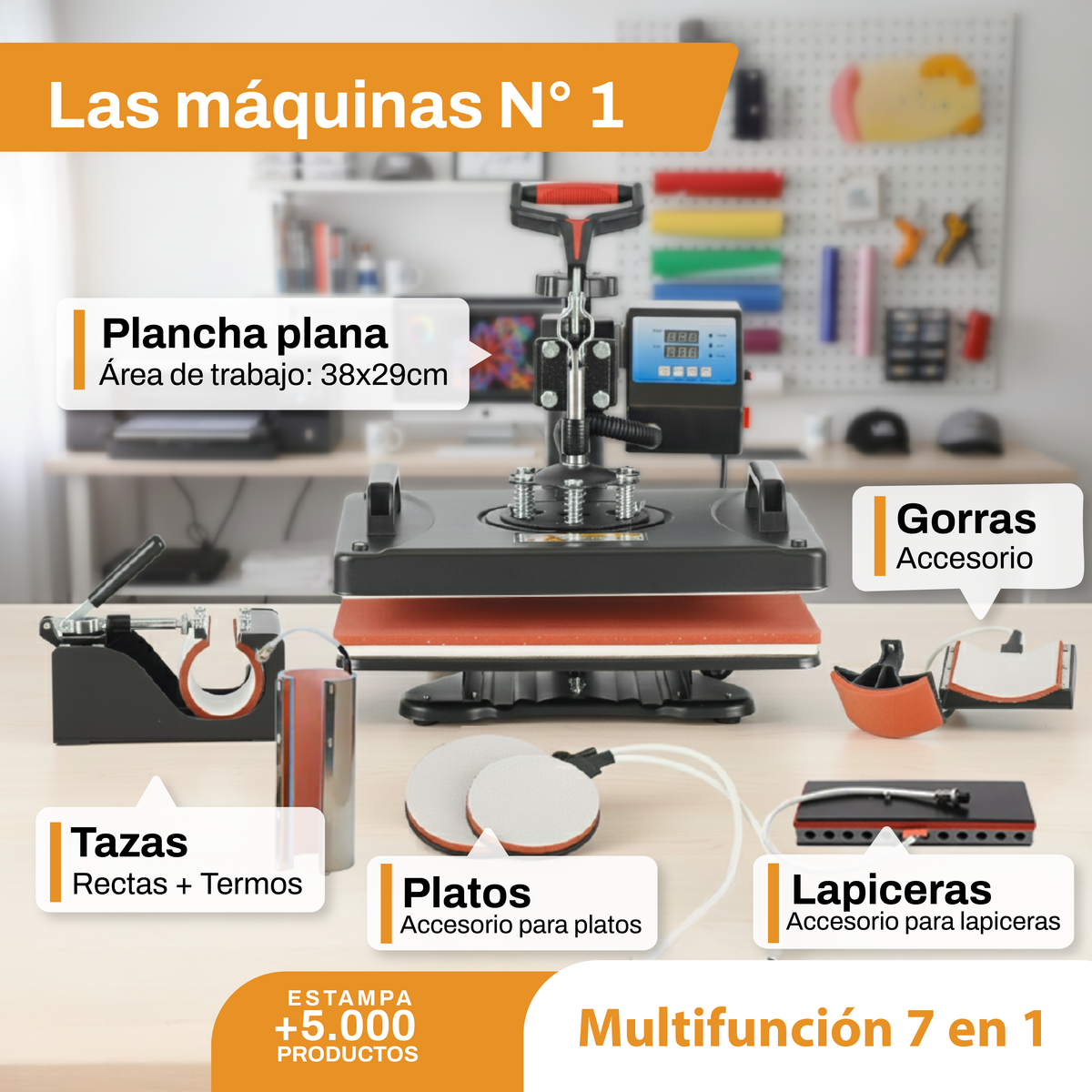 Maquina Estampadora Multifuncion 7 en 1 - Inker