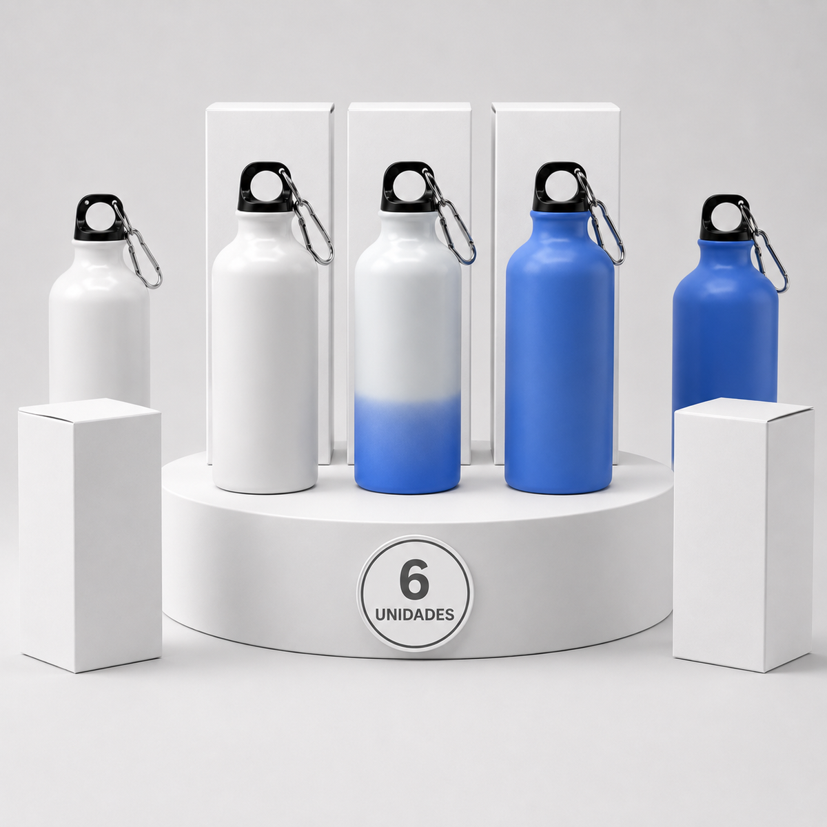 6 Botella Deportiva Magica Sublimable Cambia a Azul