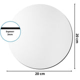 1 pack de 10 Mousepad Ciculares 20cm diametro x 3mm
