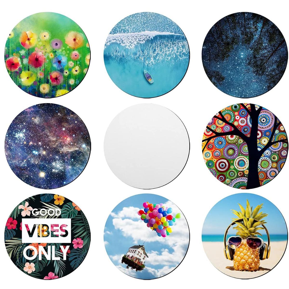 1 pack de 10 Mousepad Ciculares 20cm diametro x 3mm